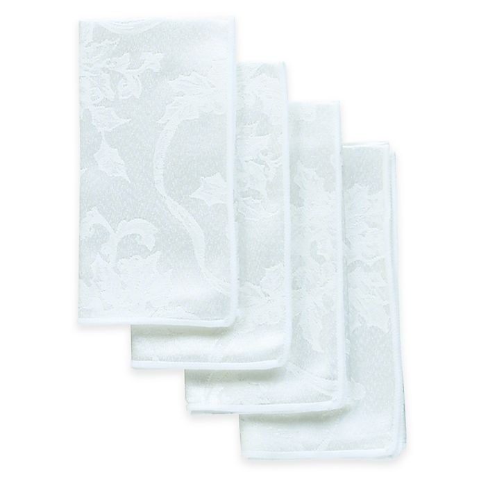 slide 1 of 5, Simple Christmas Ribbons Napkins - White, 4 ct