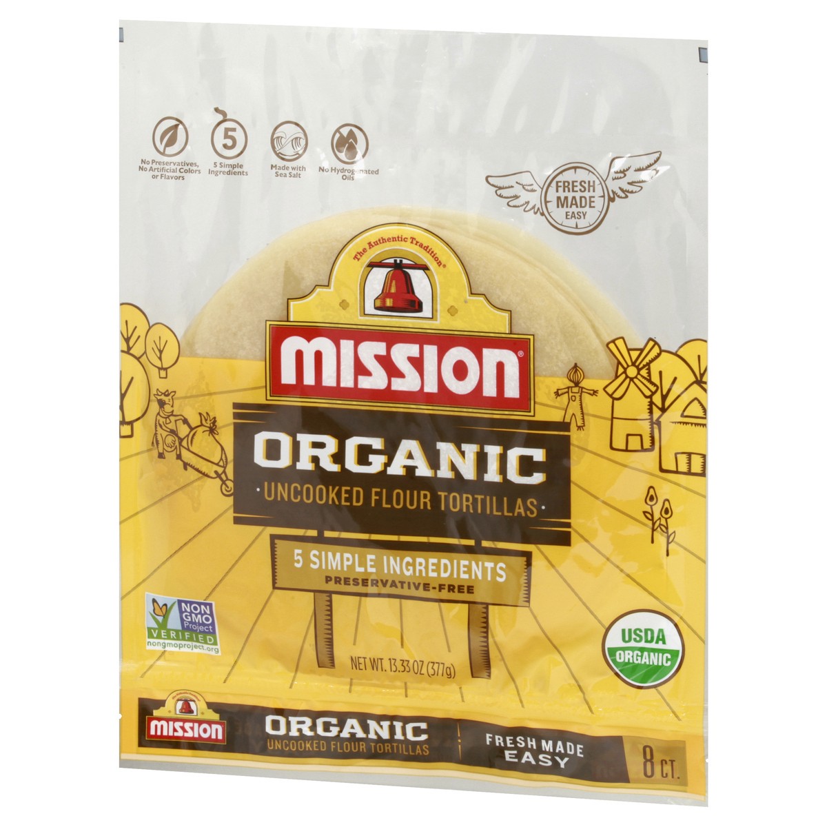 slide 8 of 13, Mission Organic Uncooked Flour Tortillas 8 ea, 8 ct