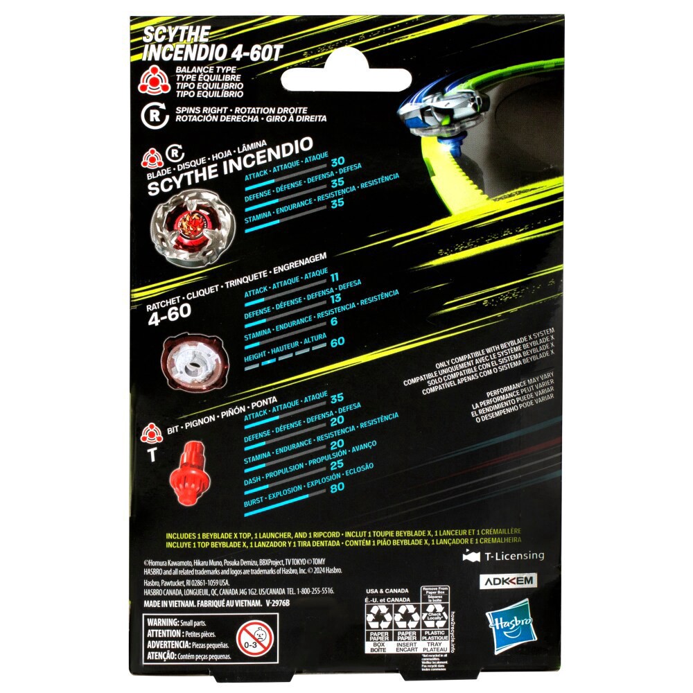 slide 2 of 5, Beyblade X Scythe Incendio 4-60T Starter Pack Set, 1 ct
