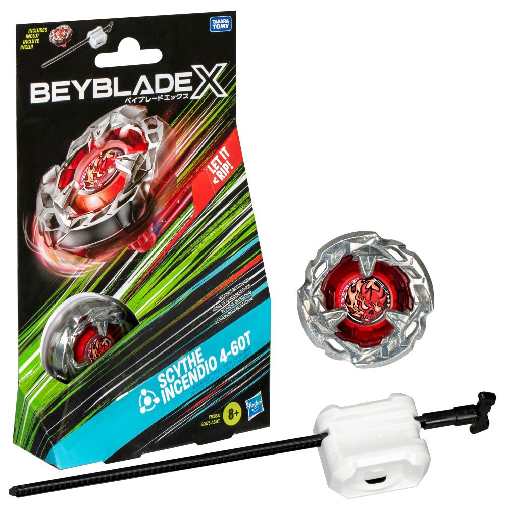 slide 1 of 5, Beyblade X Scythe Incendio 4-60T Starter Pack Set, 1 ct