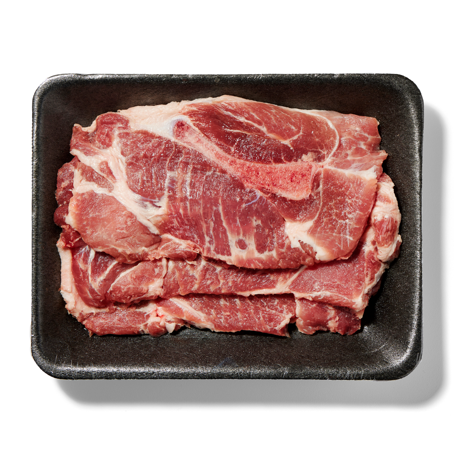 slide 1 of 2, Fresh from Meijer All Natural Bone-In Pork Shoulder Thin Cut Blade Steak, per lb