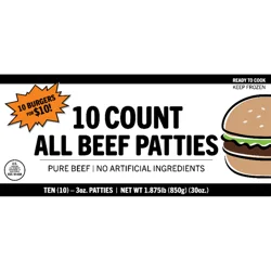 Flanders 10Ct All Beef Patties 30Oz