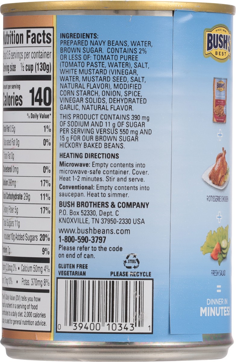 slide 5 of 9, Bush's Best Bush's Brown Sugar Reduced Sodium & Sugar Baked Beans 15.7 oz, 15.7 oz