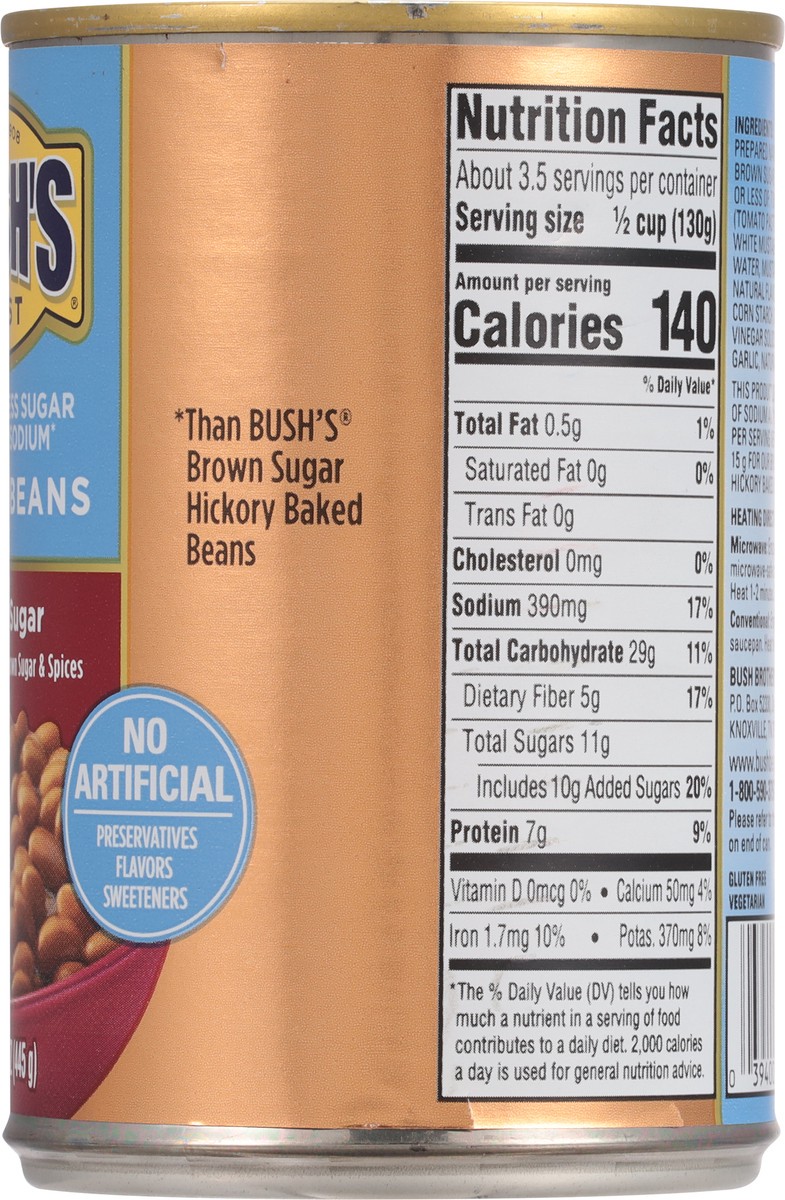 slide 3 of 9, Bush's Best Bush's Brown Sugar Reduced Sodium & Sugar Baked Beans 15.7 oz, 15.7 oz