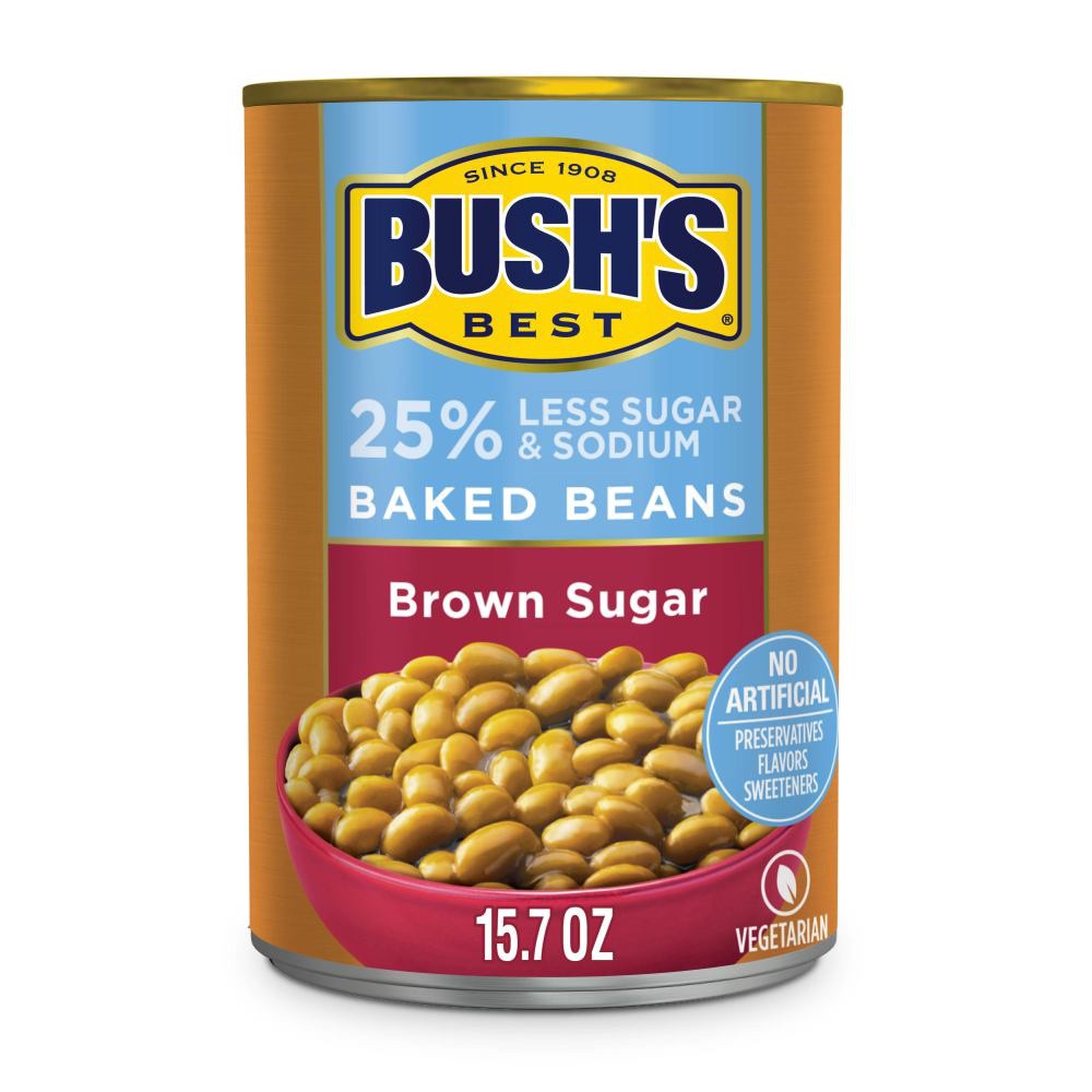 slide 1 of 9, Bush's Best Bush's Brown Sugar Reduced Sodium & Sugar Baked Beans 15.7 oz, 15.7 oz