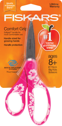 slide 8 of 9, Fiskars SoftGrip Big Kids Scissors, 6 in