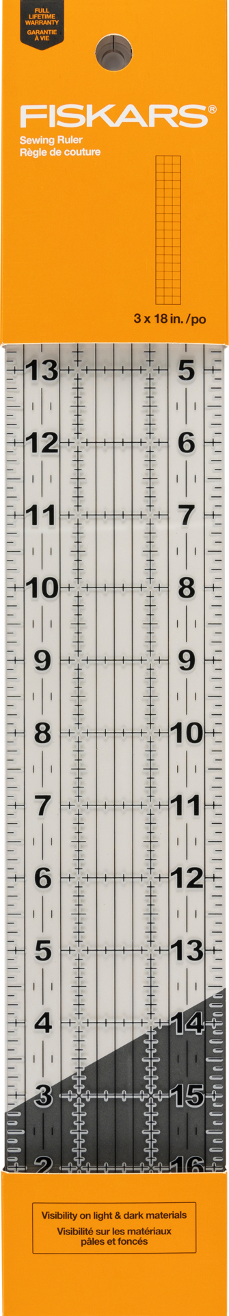 slide 2 of 2, Cousin Fiskars Sewing Ruler, 3X18 inch, 3 x 18 