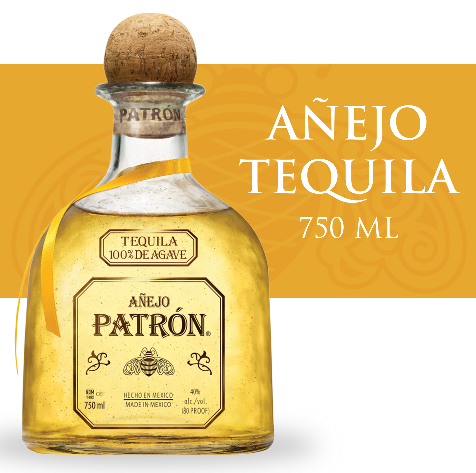 slide 3 of 5, Patrón Patron Anejo Tequila 40% 75Cl/750Ml, 750 ml