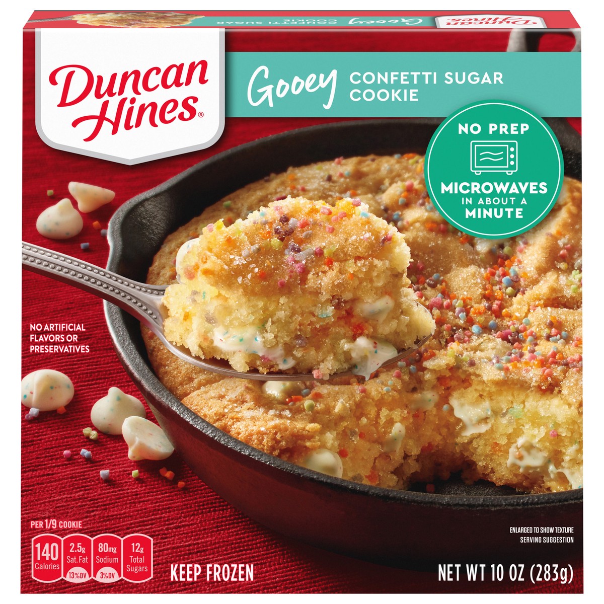 slide 1 of 9, Duncan Hines Gooey Confetti Sugar Cookie 10 oz, 10 oz