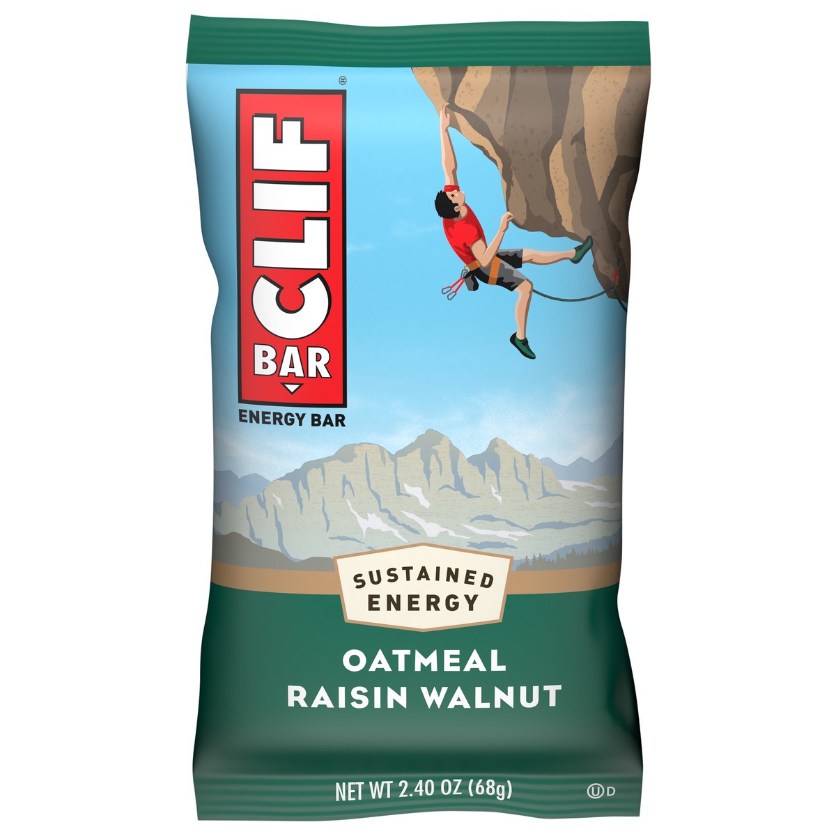 slide 8 of 11, CLIF BAR - Oatmeal Raisin Walnut - Made with Organic Oats - 10g Protein - Non-GMO - Plant Based - Energy Bar - 2.4 oz., 2.4 oz