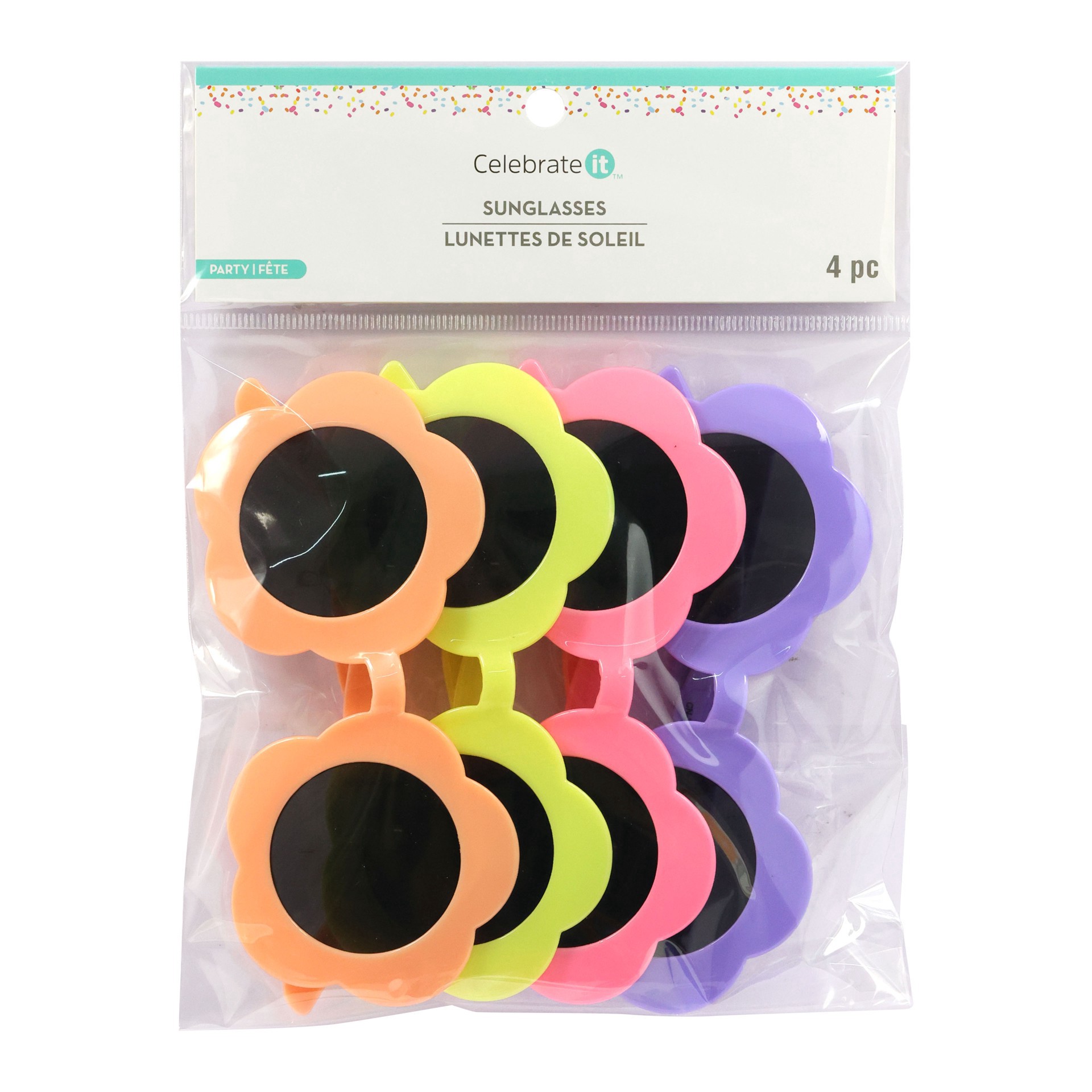 slide 2 of 4, Flower Sunglasses By Celebrate It, 5.3 in x 2.3 in x 5.3 in