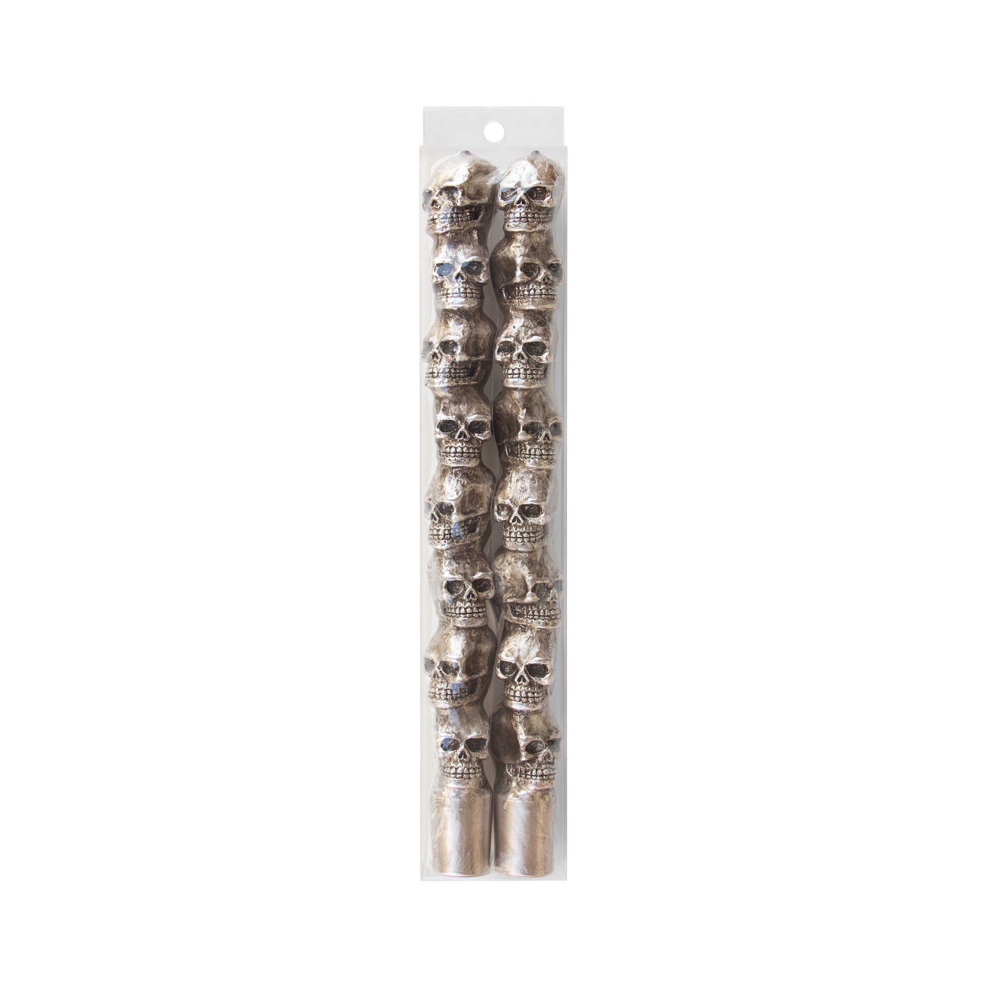 slide 3 of 3, 10" Gold Skull Bleeding Unscented Taper Candles, 2ct. By Ashland, 2 ct