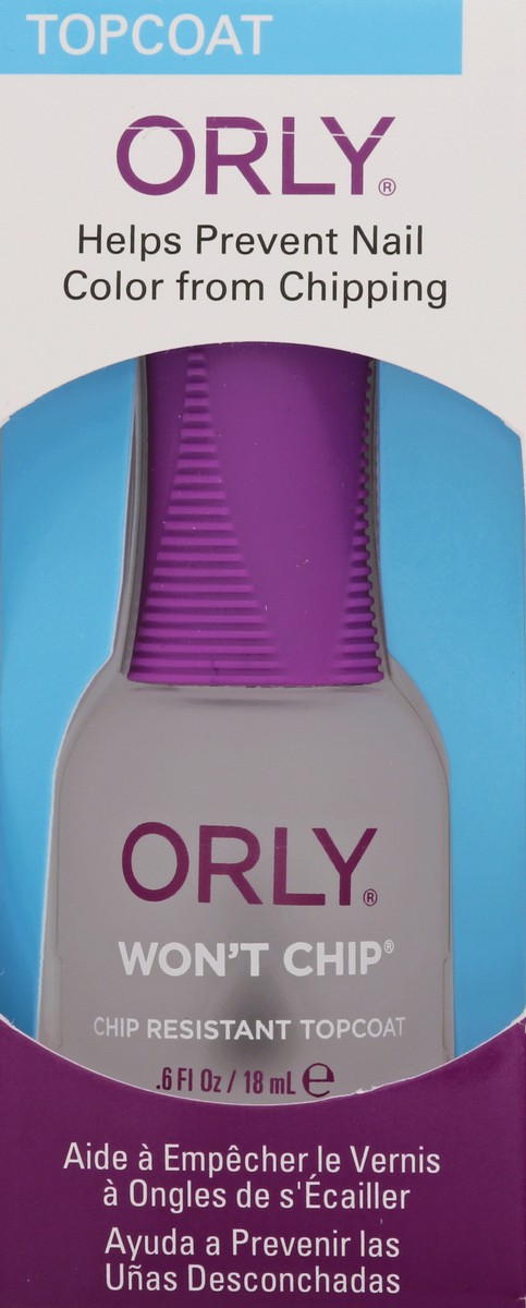 slide 12 of 12, Orly Won't Chip Topcoat, 0.6 oz