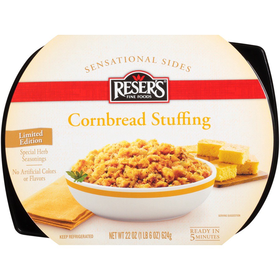 slide 1 of 6, Reser's Corn Bread Stuffing, 22 oz