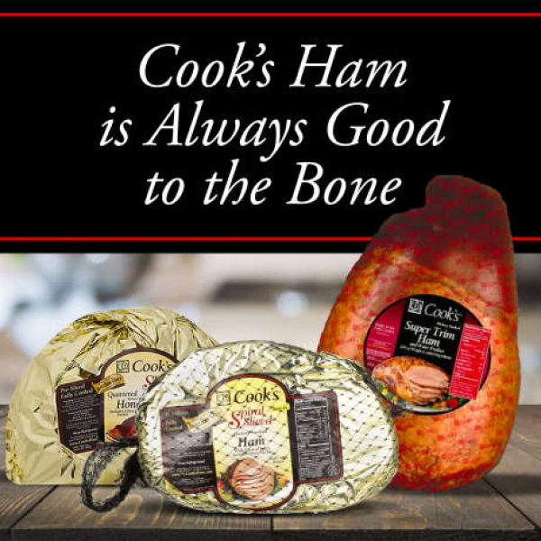 slide 4 of 16, Cook's Fully Cooked Bone-In Shank Portion Hickory Smoked Ham, per lb