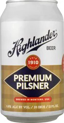 Highlander Beer Premium Pilsner Beer 12 oz