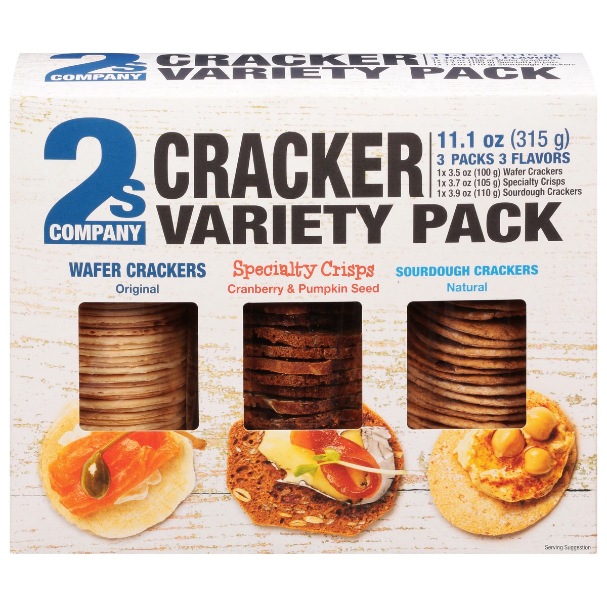 slide 1 of 9, 2s Company Crackers, Variety Pack, 3 ct