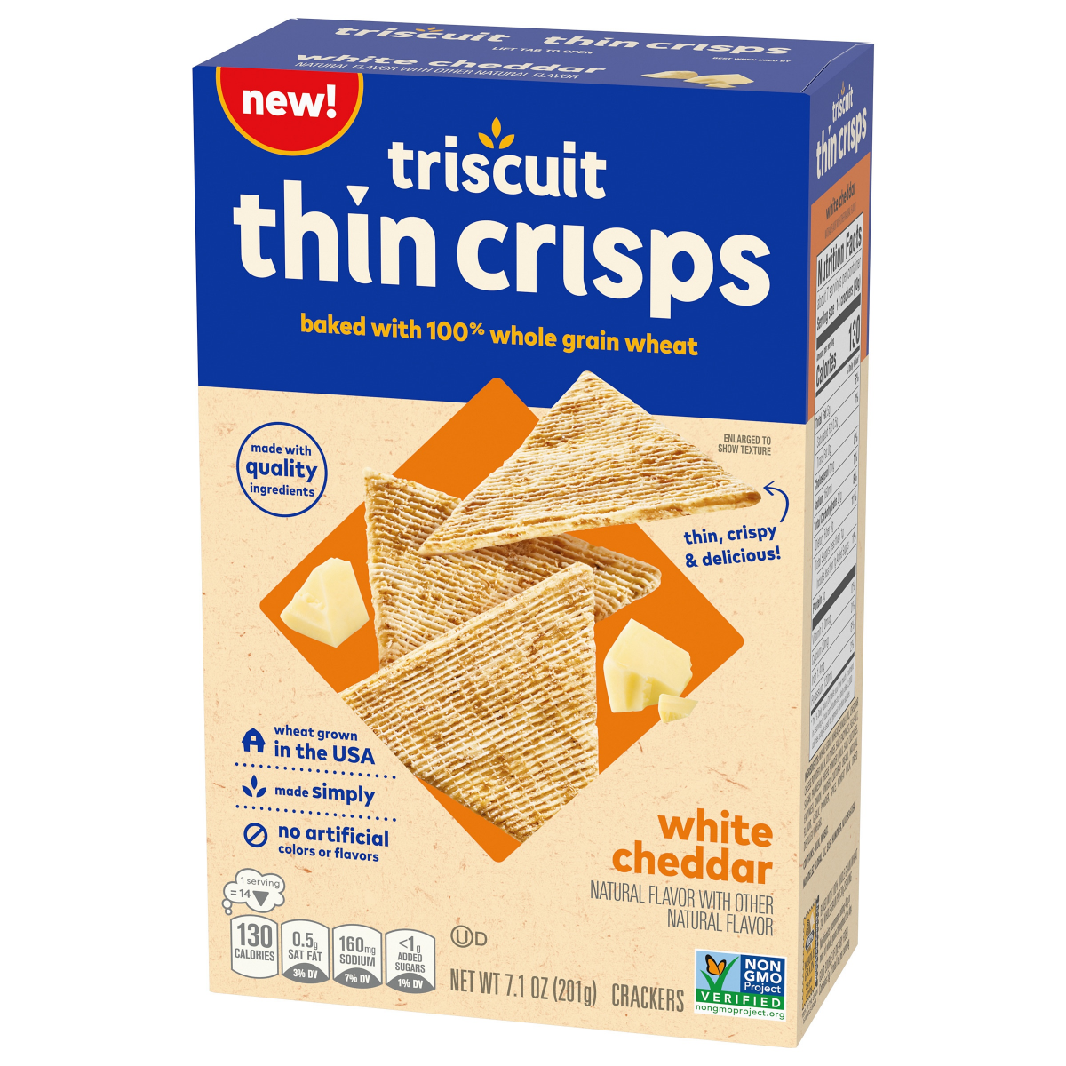 slide 7 of 13, Triscuit Thin Crisps Crackers White Cheddardar Flavor, 7.1 oz