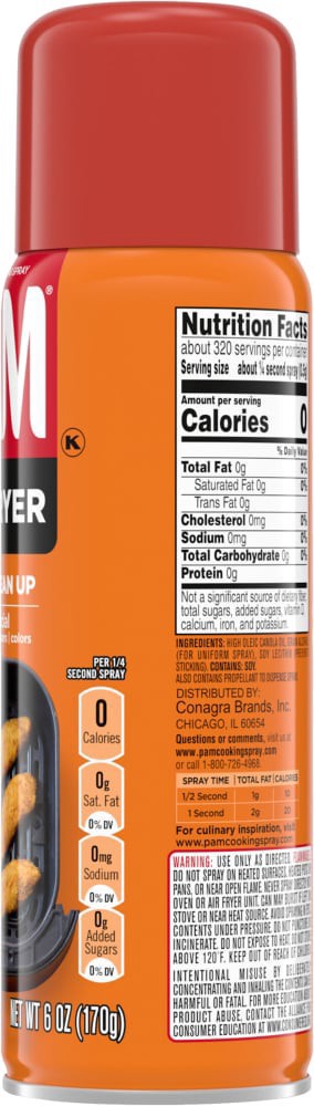 slide 3 of 3, PAM® Air Fryer No-Stick Cooking Spray, 6 oz