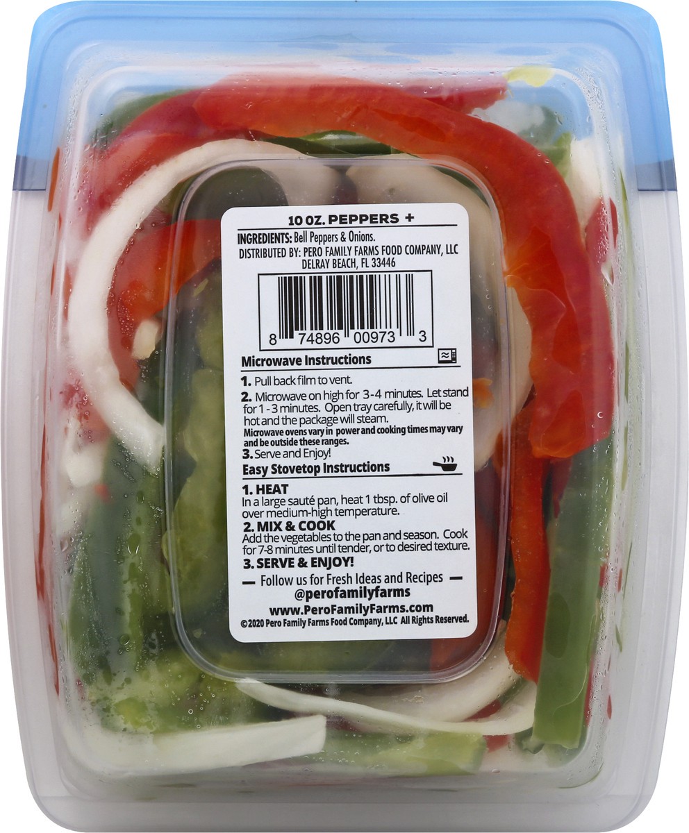 slide 2 of 9, Pero Family Farms Peppers + Sliced Bell Peppers & Onions 10 oz, 10 oz