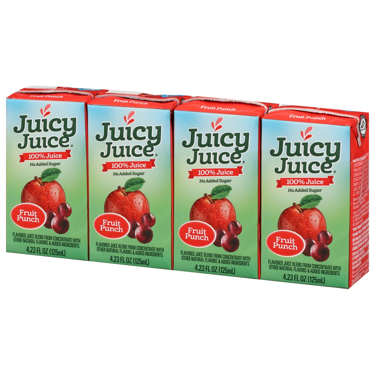 slide 7 of 9, Juicy Juice No Added Sugar Fruit Punch 100% Juice 4 - 4.23 fl oz Cartons, 4 ct