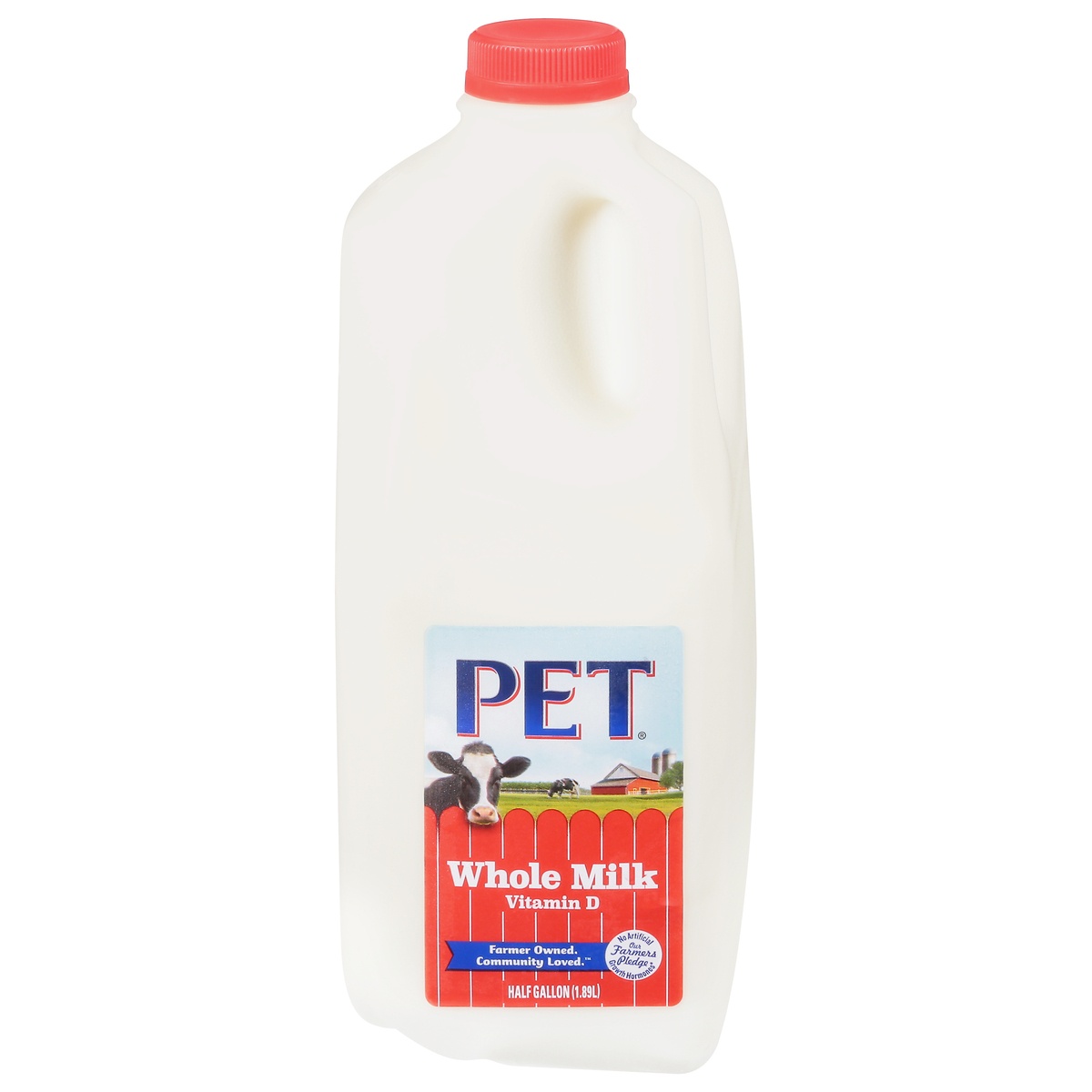 slide 1 of 5, PET Dairy Whole Milk - 0.5gal, 1/2 gal