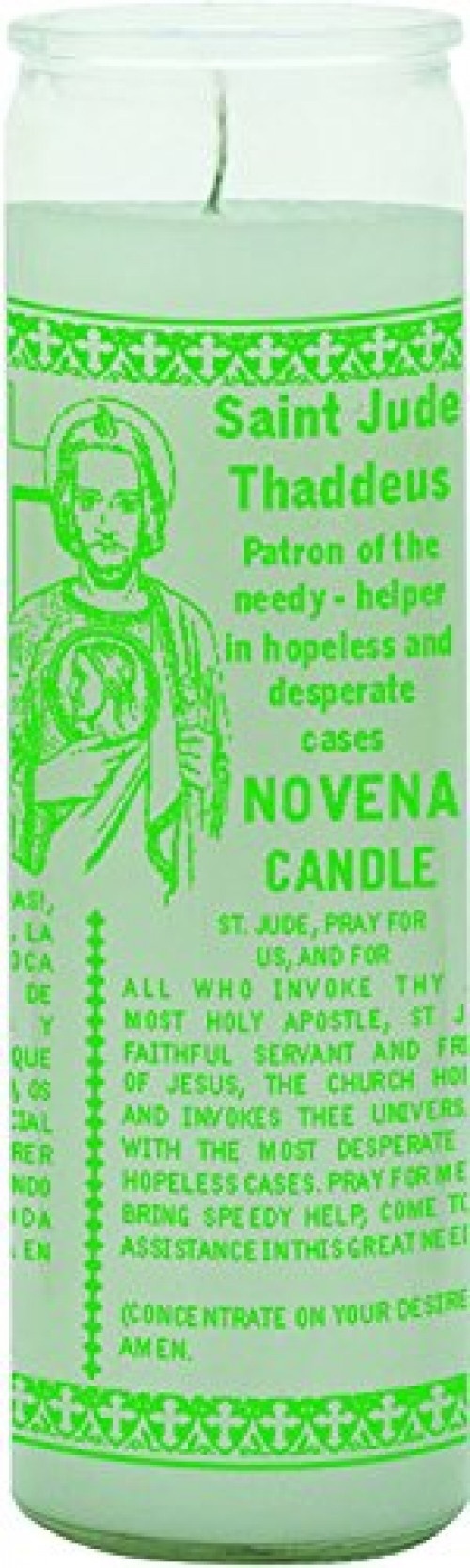 slide 1 of 1, Indio St Jude White Candle, 8 in