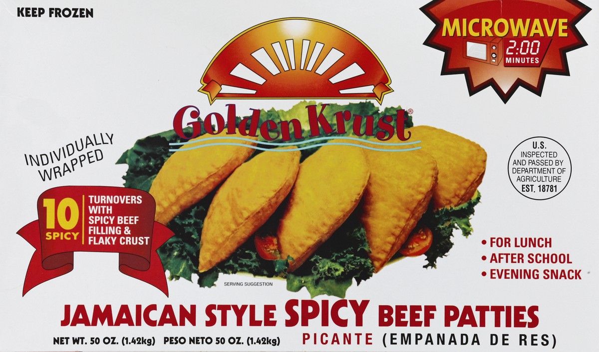 slide 1 of 4, Golden Krust Beef Patties 10 ea, 10 ct
