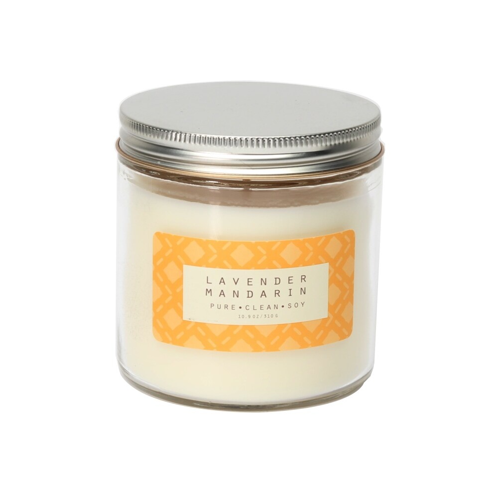 slide 1 of 1, Pure Clean Soy Lavender Mandarin Jar Candle, 10.9 oz