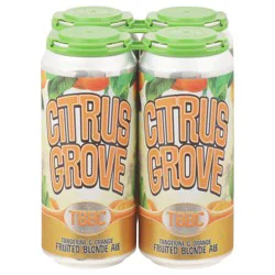Tampa Bay Brewing Co Fruited Blonde Ale Citrus Grove Tangerine & Orange Beer, 4-16 fl oz Cans