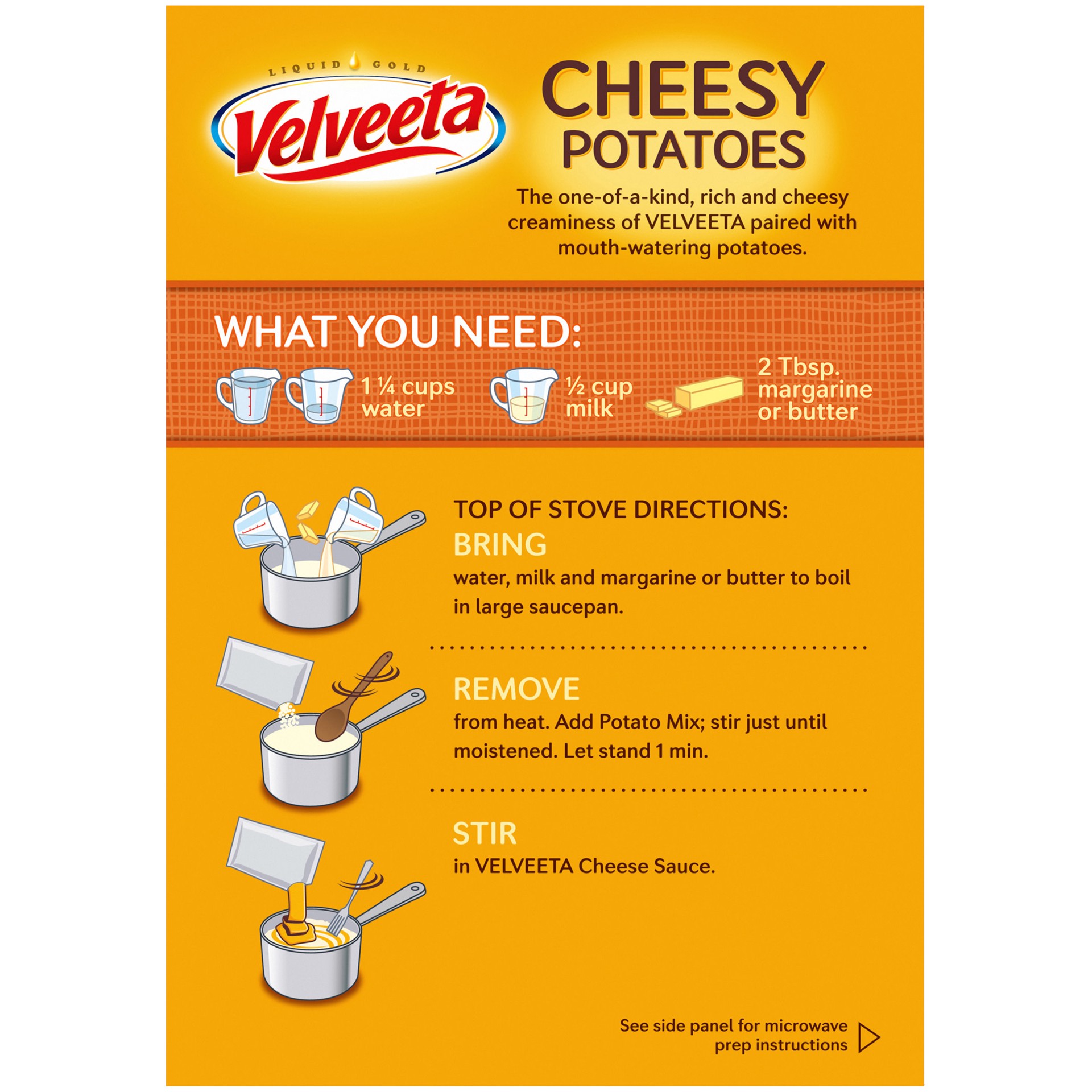 slide 5 of 5, Velveeta Cheesy Mashed Potatoes with Creamy Cheese Sauce, 9.5 oz Box, 9.5 oz