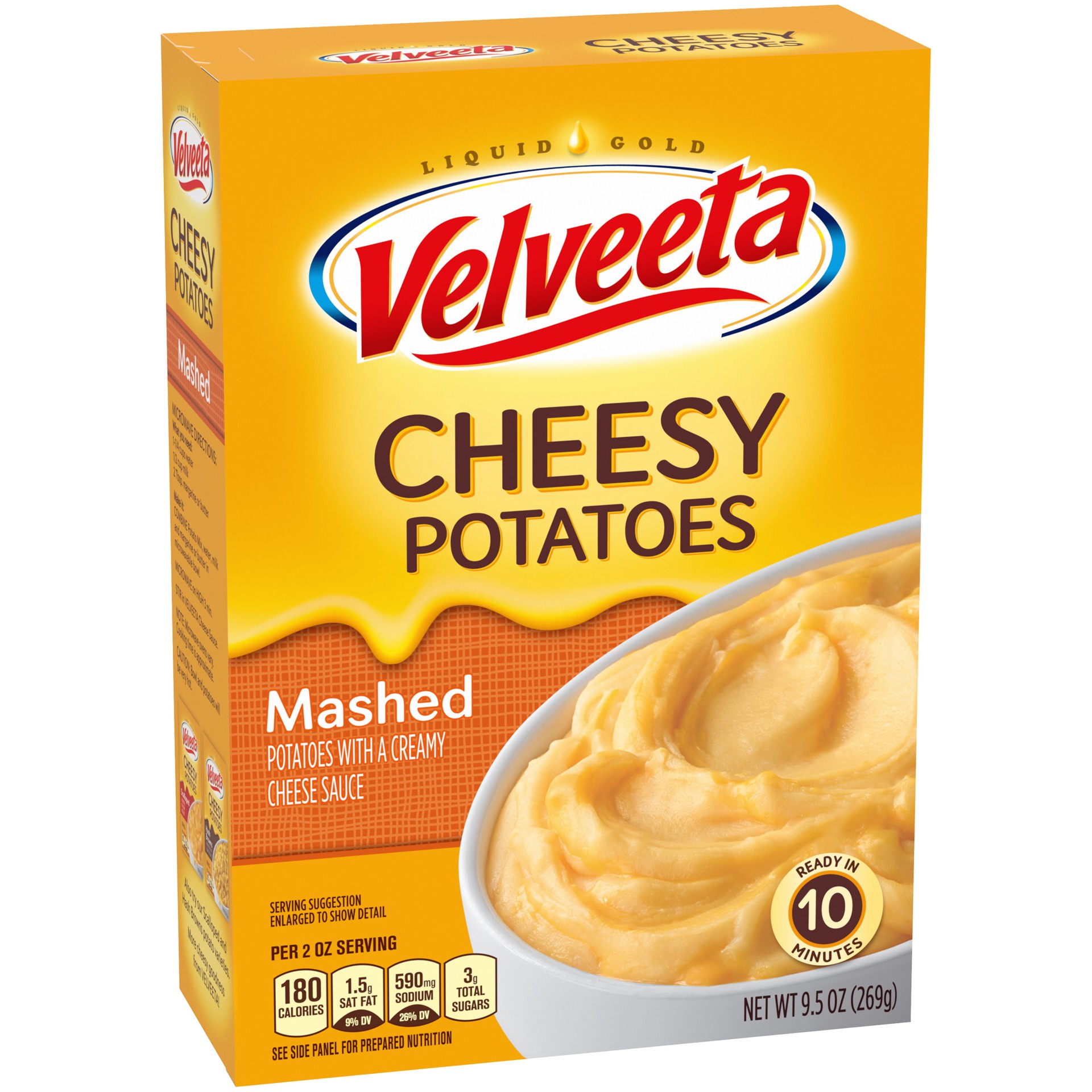 slide 3 of 5, Velveeta Cheesy Mashed Potatoes with Creamy Cheese Sauce, 9.5 oz Box, 9.5 oz