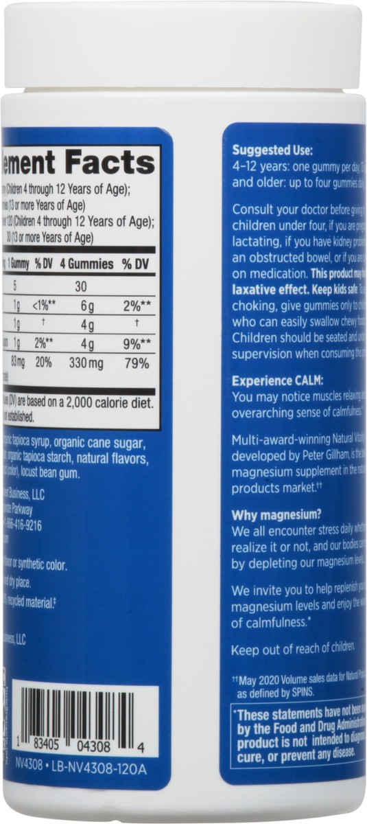 slide 6 of 9, Natural Vitality CALM Orange Flavored Gummies Magnesium Supplement, 120 Count, 1 Bottle, 1 ct