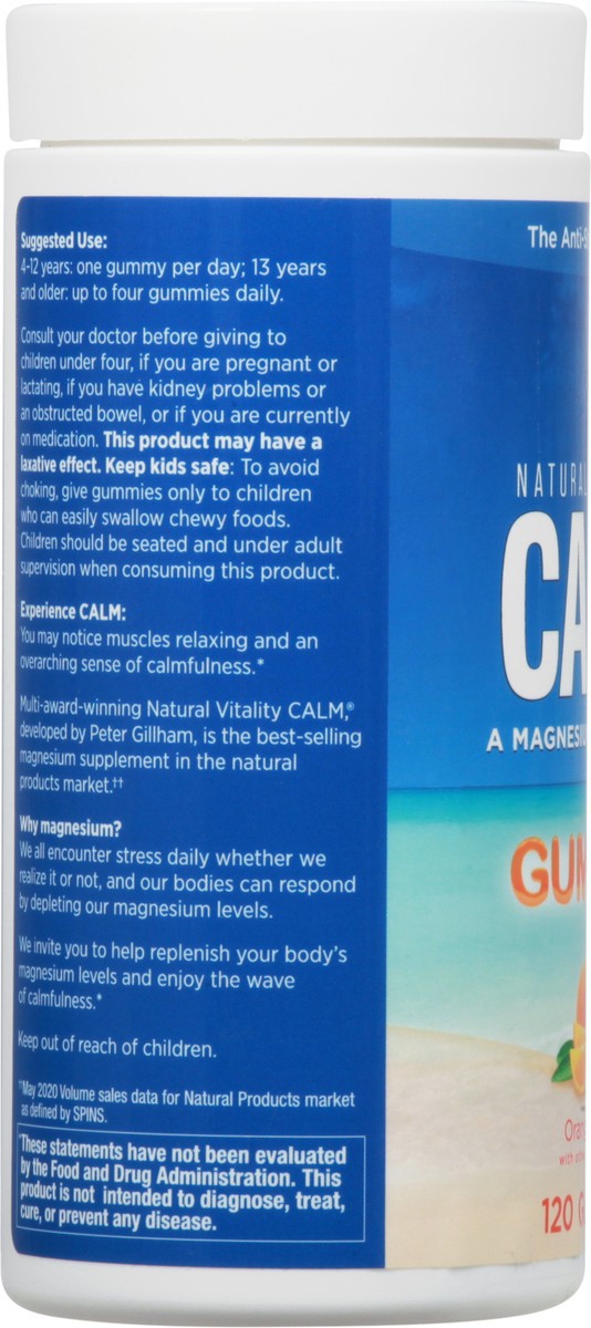 slide 2 of 9, Natural Vitality CALM Orange Flavored Gummies Magnesium Supplement, 120 Count, 1 Bottle, 1 ct