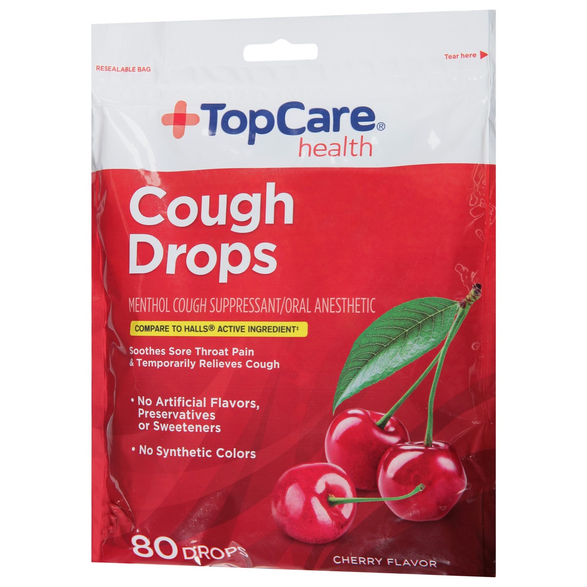 slide 10 of 10, TopCare Cough Drops, 80 ct