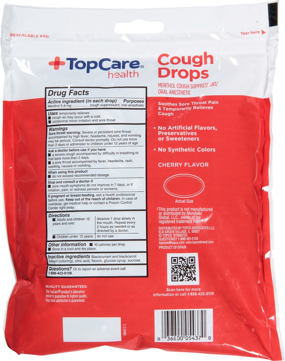 slide 3 of 10, TopCare Cough Drops, 80 ct