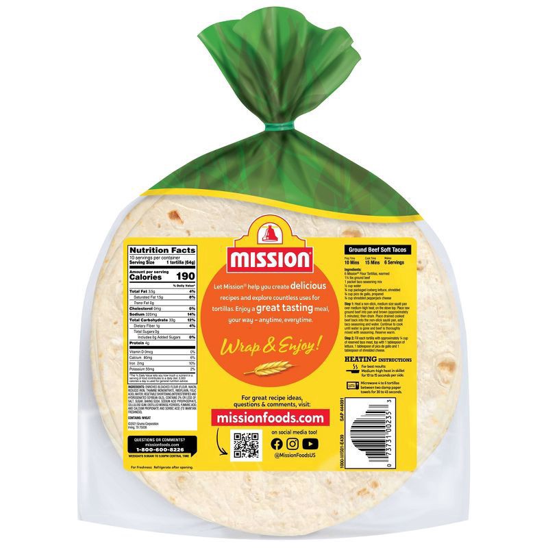 slide 2 of 3, Mission Tortillas 10 ea, 10 ct