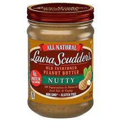 Laura Scudders Peanut Butter Old Fashioned Nutty - 16 Oz