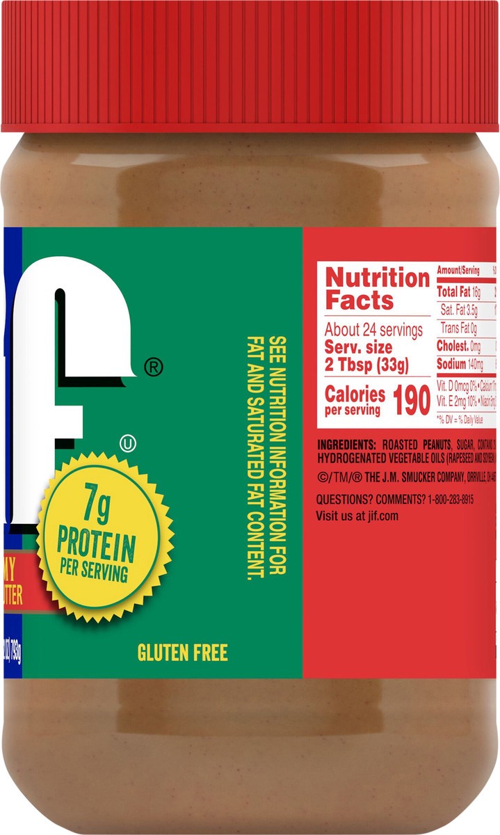 slide 4 of 14, Jif Peanut Butter Creamy - 28 Oz, 28 oz