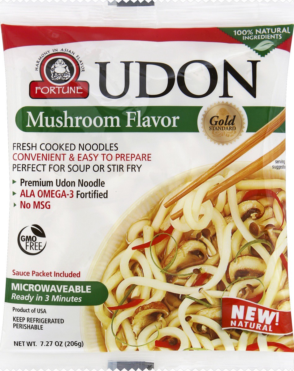 slide 3 of 5, Fortune Udon Noodles Mushroom Prepacked, 7 oz