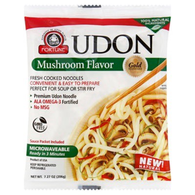 slide 1 of 5, Fortune Udon Noodles Mushroom Prepacked, 7 oz