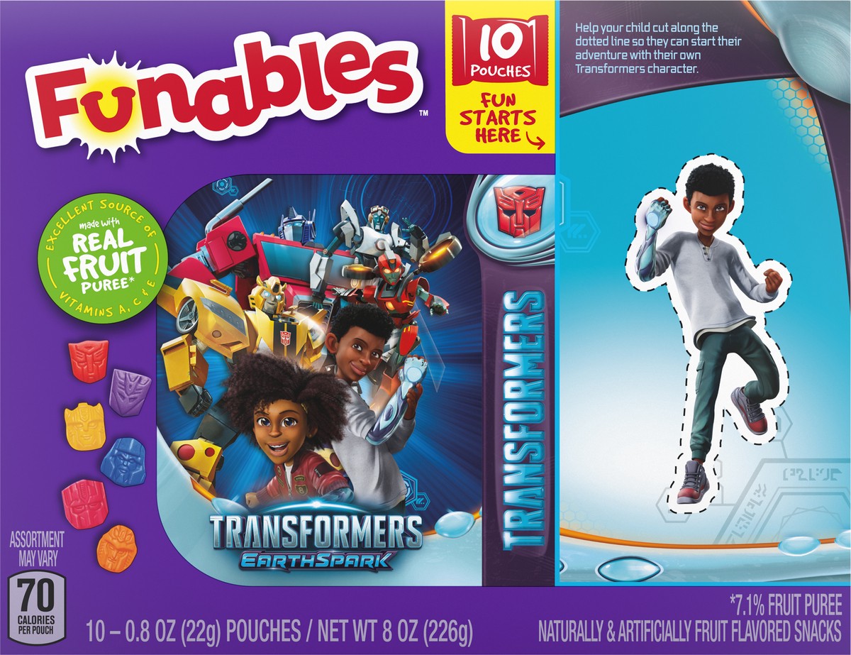slide 11 of 13, Funables Transformers Earthspark Fruit Flavored Snacks 10 - 0.8 oz Pouches 156938, 10 ct