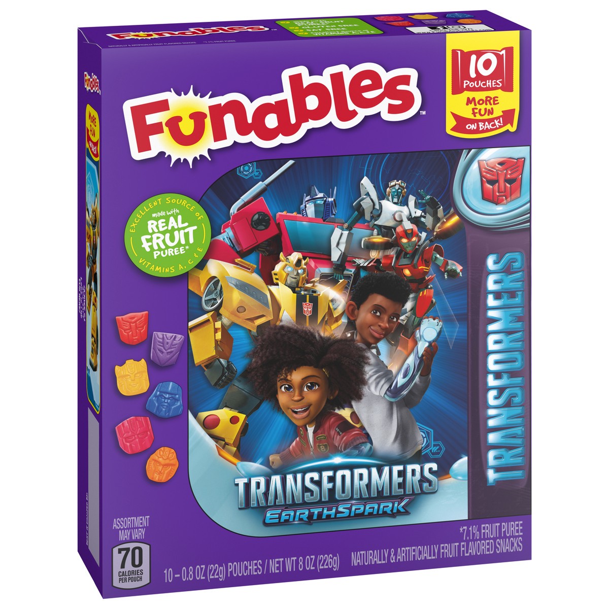 slide 13 of 13, Funables Transformers Earthspark Fruit Flavored Snacks 10 - 0.8 oz Pouches 156938, 10 ct