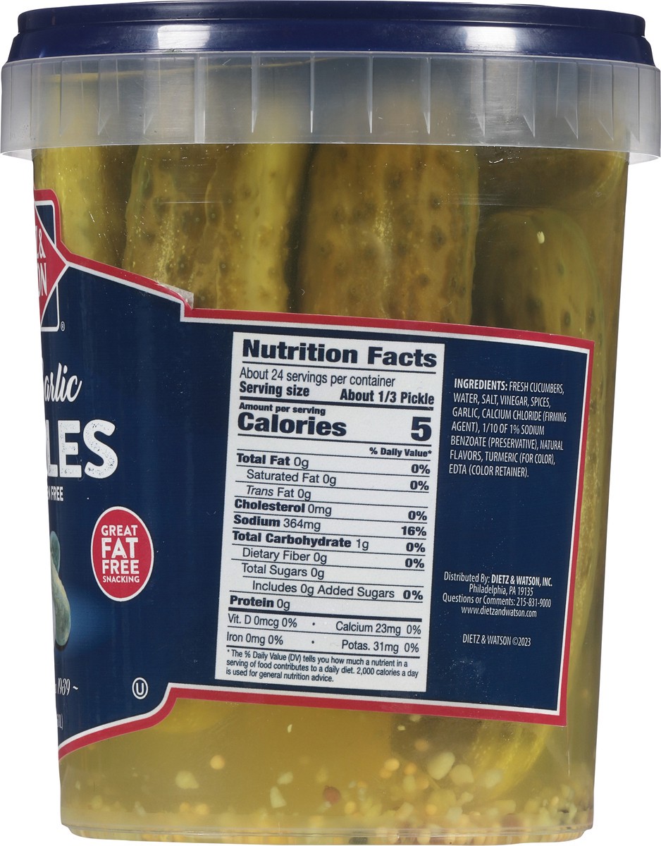 slide 4 of 14, Dietz & Watson Sour Garlic Pickles 32 fl oz, 32 oz