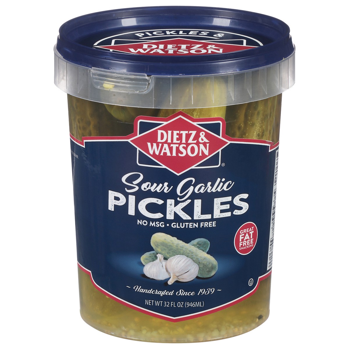 slide 13 of 14, Dietz & Watson Sour Garlic Pickles 32 fl oz, 32 oz