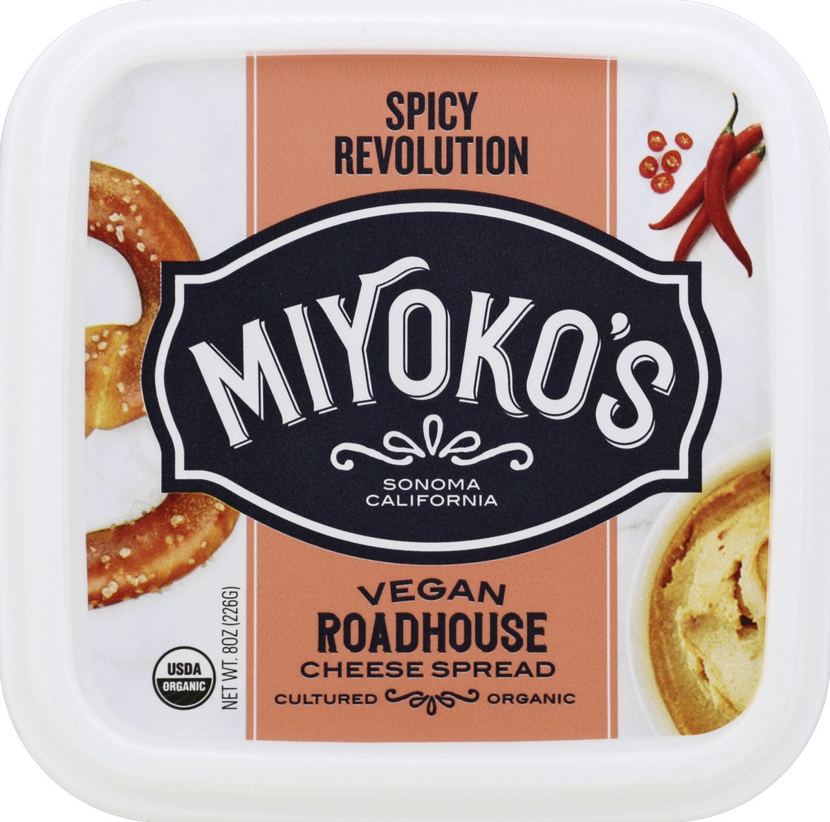 slide 2 of 4, Miyoko's Creamery Cheese Spread, Plant Milk, Garlic Herb, 8 oz