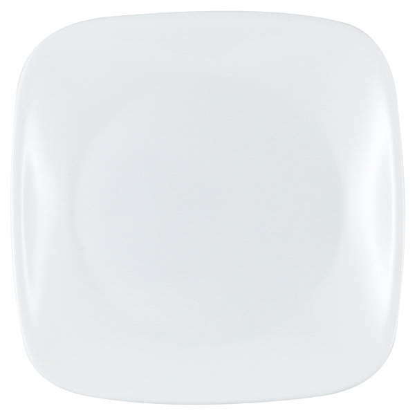 slide 6 of 9, Corelle Rounded Square Plate Pure White, 6.5 in