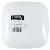 slide 7 of 9, Corelle Rounded Square Plate Pure White, 6.5 in