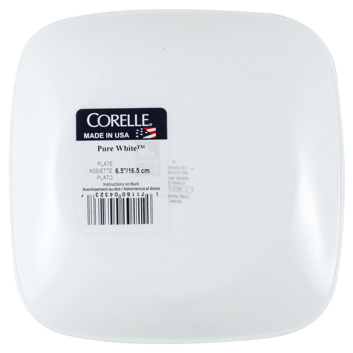 slide 9 of 9, Corelle Rounded Square Plate Pure White, 6.5 in