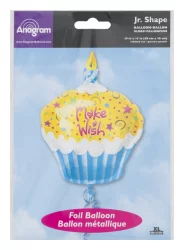 U.S. Balloon Mylar Balloon - Make A Wish Cupcake